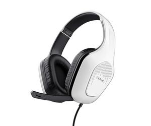 GXTrust Rayne Casque Gaming Léger pour PC Xbox PS5 Switch Mobile, Blanc | Transducteurs 50 mm, Audio Jack 3.5 mm, Câble de 2 m, Casque Gamer Filaire Over-Ear avec Micro