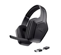 GXTrust Rayne II Casque Gaming sans Fil pour PC PS5 Mobile Switch, Noir | Bluetooth/Récepteur USB-C, Batterie 60 Heures, 2.4 GHz, Pilotes 50mm, Casque Gamer Over-Ear avec Microphone