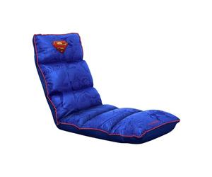 GXTrust Rayzee Chaise Gaming Pliable avec Licence Superman, Bleu | Coussin De Sol Réglable pour Consoles, Supporte Jusqu'à 125 kg, Fauteuil Gamer pour Jeux Relax Enfant Lecture