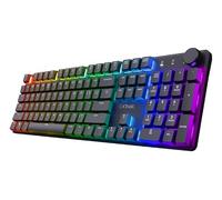 GXTrust Torix Clavier mécanique sans fil Disposition allemande (QWERTZ) | Rechargeable, 2,4 GHz, autonomie de la batterie 100 h, commutateurs Huano, boutons plats, RVB, programmable, PC portable