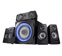 GXTrust Tytan Enceinte PC Gamer 5.1 avec Caisson de Basses 180 W, Noir/Bleu | LED Lumineuse, Télécommande sans Fil, pour PC Ordinateur Portable