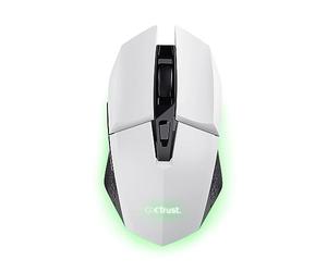 GXTrust Vylax Souris Gamer sans Fil Rechargeable, 800-4800 DPI, Blanc | 80 Heures d'autonomie, Éclairage LED Multicolore, Récepteur USB Stockable, 6 Boutons, Souris Gaming pour PC Ordinateur