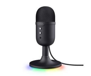 GXTrust Yami Micro Blanc à Condensateur avec Filtre Anti-Pop, Noir | Microphone USB pour Le Streaming, Twitch, Youtube, Podcast, Jeux PS5, PS4, Micro ASMR, Touche Muet, Éclairage RGB