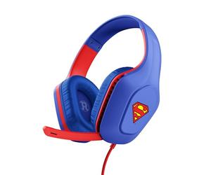 GXTrust Zirox Casque Gaming Léger Over-Ear avec Licence Superman, Bleu | pour PC Xbox PS4 PS5 Switch Mobile, Transducteurs 50mm, Audio Jack 3.5mm, Câble de 1.2m, Casque Gamer Filaire avec Micro