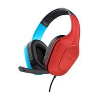 GXTrust Zirox Casque Gaming Léger pour Nintendo Switch, Bleu/Rouge | Transducteurs 50 mm, Audio Jack 3.5 mm, Câble de 1,2 m, Casque Gamer Filaire Over-Ear avec Micro