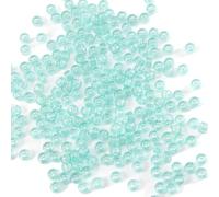 Gxueshan 1000 pièces Perles de poney en acrylique en plastique translucide vert clair 6x9 mm avec grand trou Perles Kandi pour stylos, perles capillaires en vrac pour kit de fabrication de bracelet