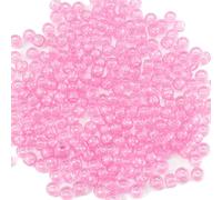 Gxueshan Lot de 1 000 perles Kandi en plastique acrylique transparent à grand trou pour tressage de cheveux, bracelets d'amitié, colliers, bijoux - Rose transparent - 6 x 9 mm