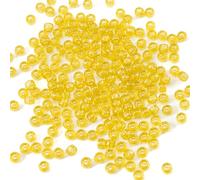 Gxueshan Lot de 1000 perles en acrylique transparentes jaunes de type poney 6x9mm avec grand trou - Perles Kandi en vrac pour la fabrication de bracelets d'amitié, colliers, kit de bijoux pour tresses