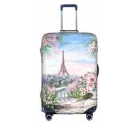 GXUNGT Belle housse de bagage de voyage imprimée Tour Eiffel Paris, housse de valise pliable personnalisée, parfaite pour tous les voyageurs, blanc, XL