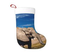 GXUNGT Big Ears Chaussettes de Noël en polyester avec imprimé éléphant pour sapin de Noël, cheminée, décorations de fête - 1 pièce