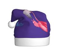 GXUNGT Bonjour Lunettes Flamant Rose Imprimé Chapeaux de Noël Amusants pour Adultes, Chapeaux Cadeau de Fête de Noël