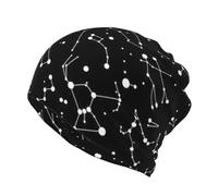 GXUNGT Bonnet décontracté avec imprimé constellation de divination étoilée, chapeau écharpe, chapeau léger, bonnet décontracté, chapeau multifonctionnel, Noir , S