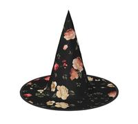 GXUNGT Chapeau de sorcière d'automne à imprimé floral pour Halloween, chapeau de magicien, convient pour le carnaval, Noël, bal masqué, fête costumée
