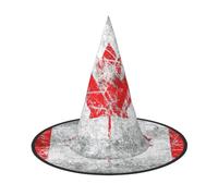 GXUNGT Chapeau de sorcière rétro imprimé drapeau du Canada pour Halloween, chapeau de magicien, convient pour carnaval, Noël, bal masqué, fête costumée