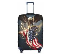 GXUNGT Housse de bagage de voyage à imprimé aigle à tête blanche d'Amérique du Nord, housse de valise pliable personnalisée, parfaite pour tous les voyageurs, blanc, XL