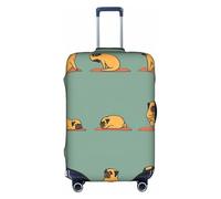 GXUNGT Housse de bagage de voyage à imprimé carlin de yoga, housse de valise pliable personnalisée, parfaite pour tous les voyageurs, blanc, XL
