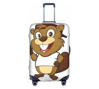 GXUNGT Housse de bagage de voyage à imprimé castor coquin, housse de valise pliable personnalisée, parfaite pour tous les voyageurs, blanc, M