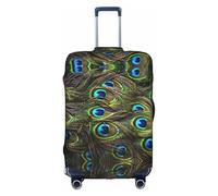 GXUNGT Housse de bagage de voyage à imprimé paon frais, housse de valise pliable personnalisée, parfaite pour tous les voyageurs, blanc, S