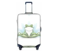 GXUNGT Housse de bagage de voyage amusante avec imprimé grenouille de yoga, housse de valise pliable personnalisée, parfaite pour tous les voyageurs, blanc, S