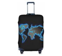 GXUNGT Housse de bagage de voyage avec carte du monde, housse de valise pliable personnalisée, parfaite pour tous les voyageurs, blanc, S