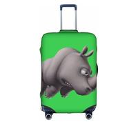GXUNGT Housse de bagage de voyage avec imprimé rhinocéros en colère, housse de valise pliable personnalisée, parfaite pour tous les voyageurs, blanc, XL