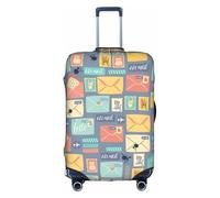 GXUNGT Housse de bagage de voyage imprimée pour papeterie postale, housse de valise pliable personnalisée, parfaite pour tous les voyageurs, blanc, XL