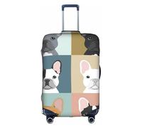 GXUNGT Housse de bagage de voyage pliable personnalisée avec imprimé bouledogue français, parfaite pour tous les voyageurs, blanc, XL