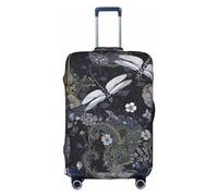GXUNGT Housse de bagage de voyage pliable personnalisée avec imprimé libellules grises, parfaite pour tous les voyageurs, blanc, L