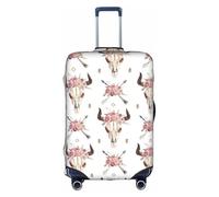 GXUNGT Housse de bagage de voyage pliable personnalisée avec motif tête de taureau sur fond blanc, parfaite pour tous les voyageurs, blanc, L