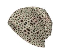 GXUNGT Petoskey Bonnet tricoté ample imprimé pierre unisexe, chapeau d'hiver en tricot, chapeau sans bord, chapeau de haricot, bonnet élastique noir