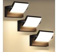 GXXG 40W Applique Murale Exterieur LED, 3000K Blanc Chaud Noir Applique Intérieure avec panneau LED pivotant à 350°, Éclairage Extérieur Réglable de Façade en Aluminium, Ip65 étanche