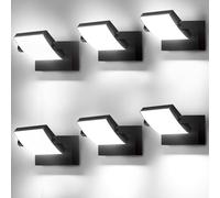 GXXG 6 Pièce 40W Applique Murale Extérieure 4000Lm Noir Applique Exterieur avec panneau LED pivotant à 350° Projecteur LED 6000K Blanc Froid Applique Intérieur étanche IP65