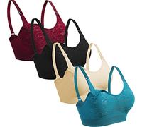 GXXGE Lot de 4 soutiens-gorge d’allaitement, soutien-gorge push-up en soie sans couture, Taille M