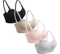 GXXGE Lot de 4 Soutiens-Gorge d’Allaitement, Soutien-Gorge Push-up en Soie sans Couture, Taille M