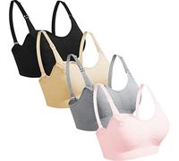 GXXGE Lot de 4 soutiens-gorge d’allaitement, soutien-gorge push-up en soie sans couture, Taille S