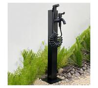 GXXINGIN Colonne d'eau de Jardin, Colonne d'eau Verticale cylindrique en Acier Inoxydable 304, Support de Tuyau d'arrosage autoportant avec Robinet verrouillable, Distributeur d'eau extérieur avec ro