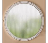 GXXINGIN Fenêtre à battant Ronde pivotante affleurante, en Alliage d'aluminium et Verre trempé, pour Salle de Bain, Chambre, Cuisine, Maison, Blanche, 1,95 cm / 37,3 Pouces