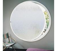 GXXINGIN Fenêtre pivotante Ronde en Verre trempé avec poignée, pour Salle de Bain, Salon, Cuisine, décoration d'intérieur, Blanc 2,60 cm/23,6 po