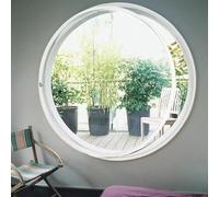 GXXINGIN Fenêtre pivotante Ronde en Verre trempé avec poignée, pour Salle de Bain, Salon, Cuisine, décoration d'intérieur, Blanc 3,30 cm/11,8 po