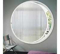 GXXINGIN Fenêtre pivotante Ronde, fenêtre à battant rotative en Verre trempé avec poignée, pour Salle de Bain, Salon, Cuisine, décoration intérieure, Blanc 1,30 cm / 11,8 po