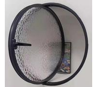 GXXINGIN Fenêtre Ronde encastrée pour abri de Jardin, hublot pivotant à 360° avec poignées, fenêtres en Verre trempé ventilées rotatives pour Salle de Bain et Cuisine, Noir 2,40 cm/15,7 po