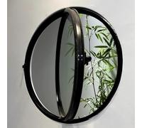 GXXINGIN Fenêtre Ronde encastrée pour abri de Jardin, hublot pivotant à 360° avec poignées, fenêtres en Verre trempé ventilées rotatives pour Salle de Bain et Cuisine, Noir 3,60 cm/23,6 po