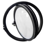 GXXINGIN Fenêtre Ronde pivotante en Verre trempé, Montage encastré, pivotante à 360°, en Alliage d'aluminium, pour Salle de Bain, Cuisine, décoration de Maison de Jeu, Noir, 3,50 cm/19,6 po