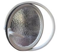 GXXINGIN Fenêtre Ronde pivotante en Verre trempé, Montage encastré, pivotante à 360°, en Alliage d'aluminium, pour Salle de Bain, Cuisine, décoration de Maison de Jeu, Blanc 2,60 cm/23,6 po