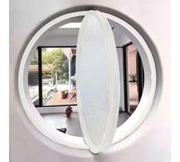 GXXINGIN Fenêtre Ronde rotative en Alliage d'aluminium, hublot Mural en Verre trempé avec poignée, fenêtre à battant décorative pour Cuisine et Maison, Blanc 2,40 cm/15,7 Pouces