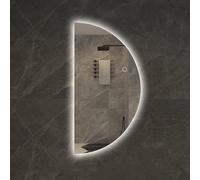 GXXINGIN Miroir de Salle de Bain à LED 30x60cm Miroir de courtoisie avec 3 Couleurs de lumière Miroir cosmétique Mural Design Demi-Lune pour Dressing Miroir éclairé pour Le Maquillage et Le toilettag