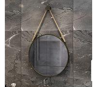 GXXINGIN Miroir Mural Rond avec Corde de Suspension, décoration Moderne pour Salle de Bain et Chambre à Coucher, Dimensions 40/50/60/70 cm, Miroir élégant pour Chambre d'enfant et Salon, Finition lai