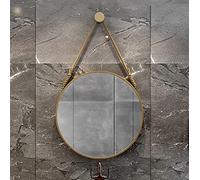 GXXINGIN Miroir Mural Rond avec Corde de Suspension, Miroir de Douche Moderne pour Salle de Bain, Chambre d'enfants, décoration de Salon, Finition métallique, Accessoire de Maison élégant, 60 cm