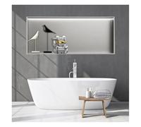 GXXINGIN Niche de Douche Murale en Acier Inoxydable avec éclairage LED, sans carrelage, étagère de Douche encastrée, Niche Murale encastrée pour Salle de Bain (Gris Clair, 60 x 32 x 12,5 cm)