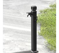 GXXINGIN Robinet de Jardin en Acier Inoxydable 304, antigel, pour Cour extérieure, Colonne Verticale carrée, Distributeur d'eau sur Pied, Noir (Hauteur : 60 cm/23,6 po)